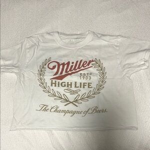 Miller Beer White Short Sleeve Tee Classic Comfort